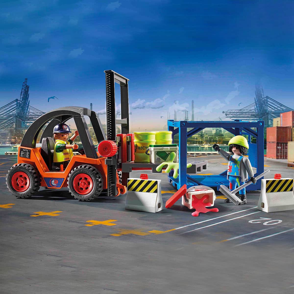 Playmobil City Action Forklift with Freight Playset Unisex, 5-7 Years