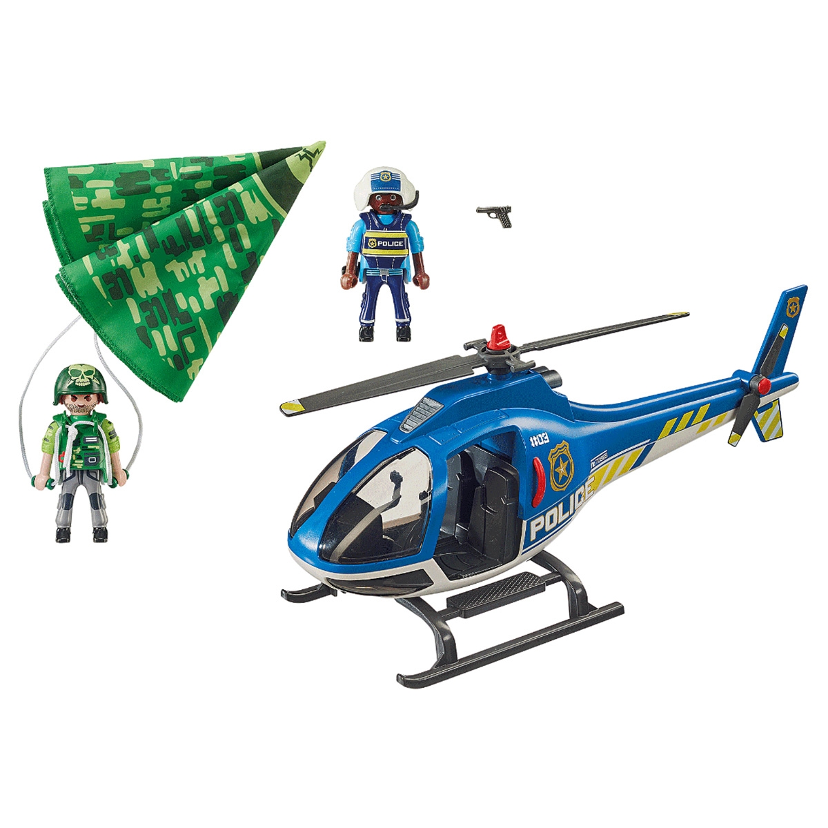Playmobil City Action Police Parachute Search Playset Unisex, 5-7 Years