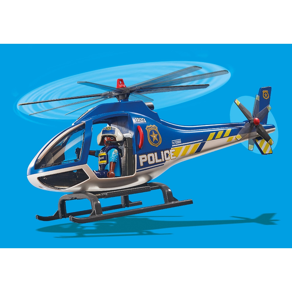 Playmobil City Action Police Parachute Search Playset Unisex, 5-7 Years