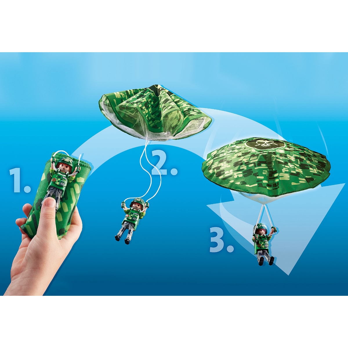 Playmobil City Action Police Parachute Search Playset Unisex, 5-7 Years
