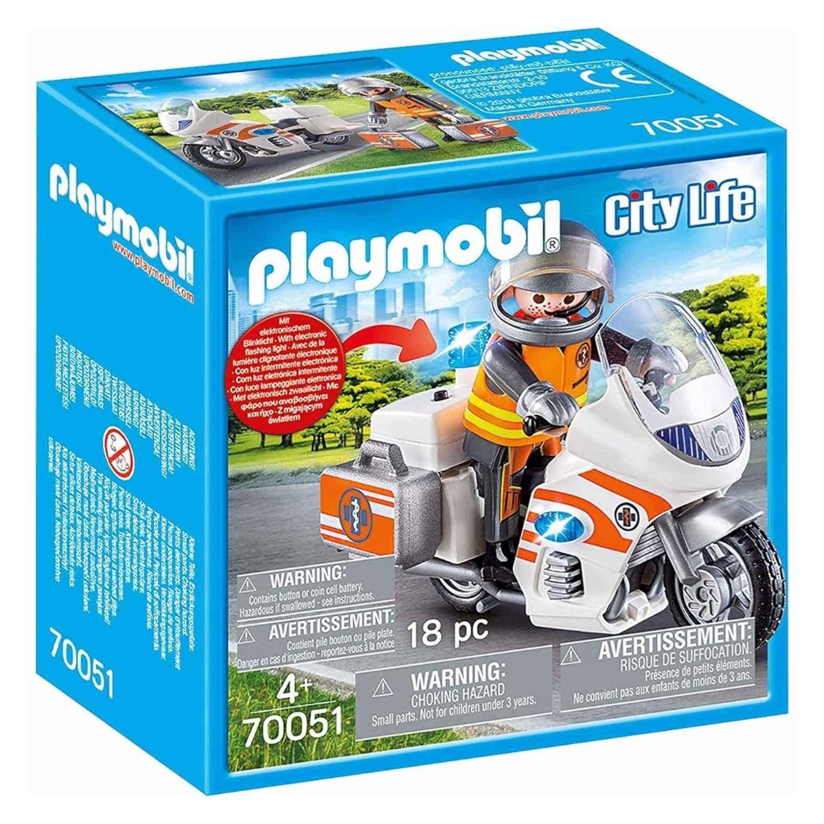 Playmobil City Life Emergency Motorbike Playset Unisex, 5-7 Years
