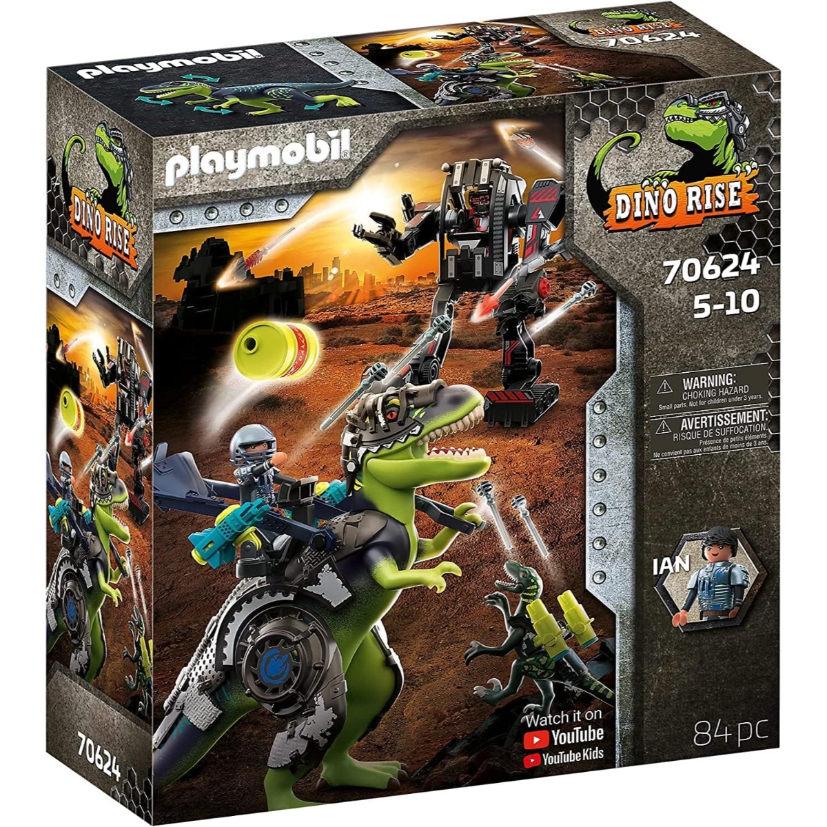 Playmobil Dino Rise T-Rex: Battle of the Giants Playset Unisex, 5-7 Years