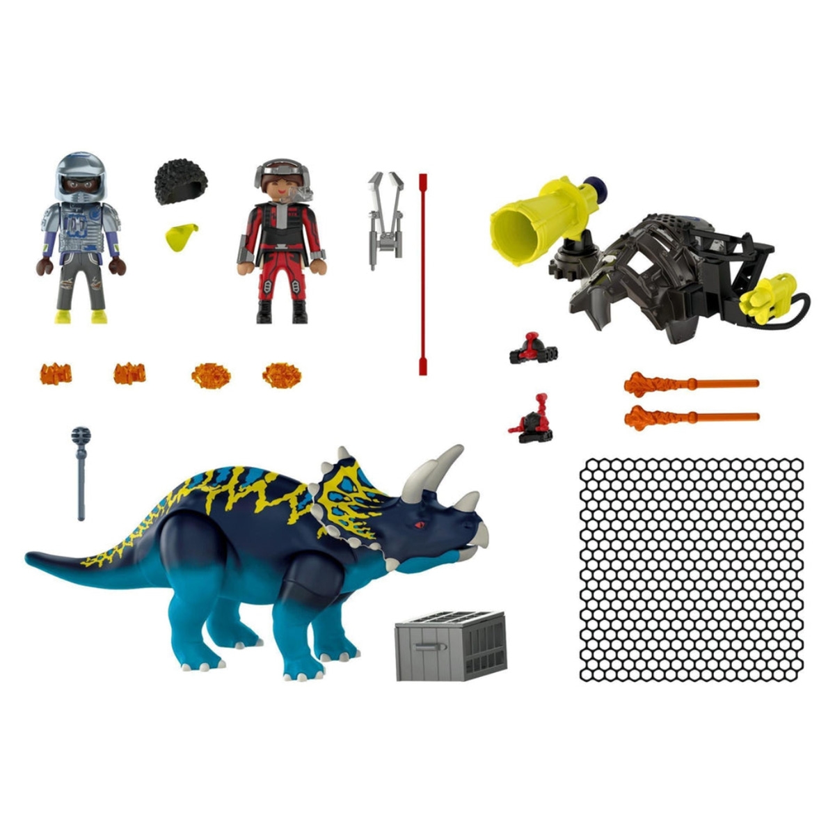 Playmobil Dino Rise Triceratops: Battle for the Legendary Stones Playset Unisex, 5-7 Years