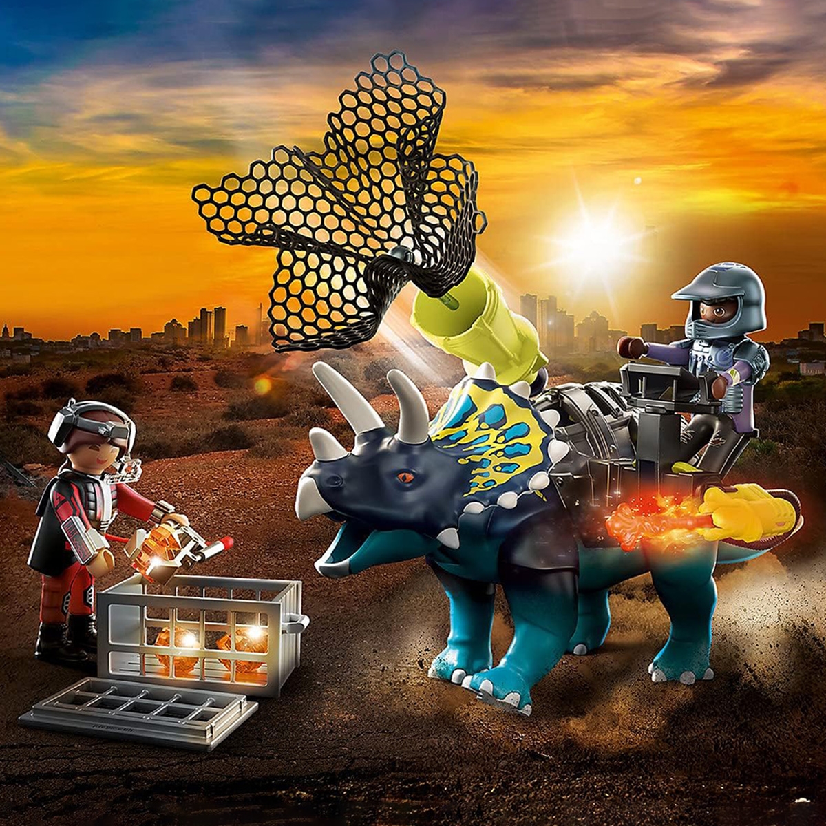 Playmobil Dino Rise Triceratops: Battle for the Legendary Stones Playset Unisex, 5-7 Years