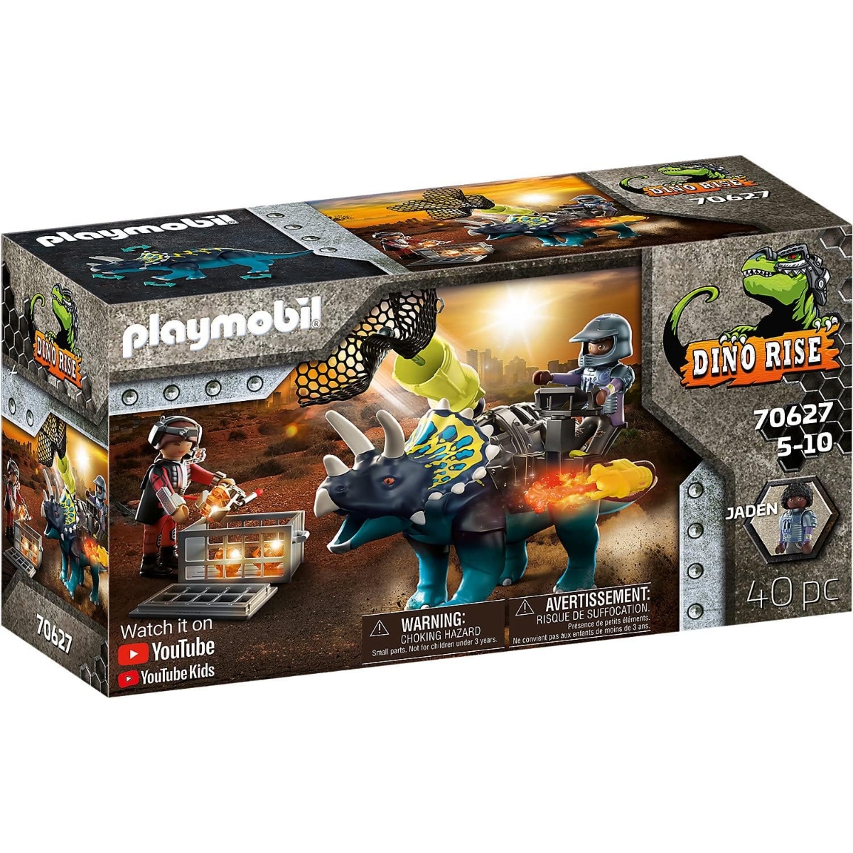 Playmobil Dino Rise Triceratops: Battle for the Legendary Stones Playset Unisex, 5-7 Years