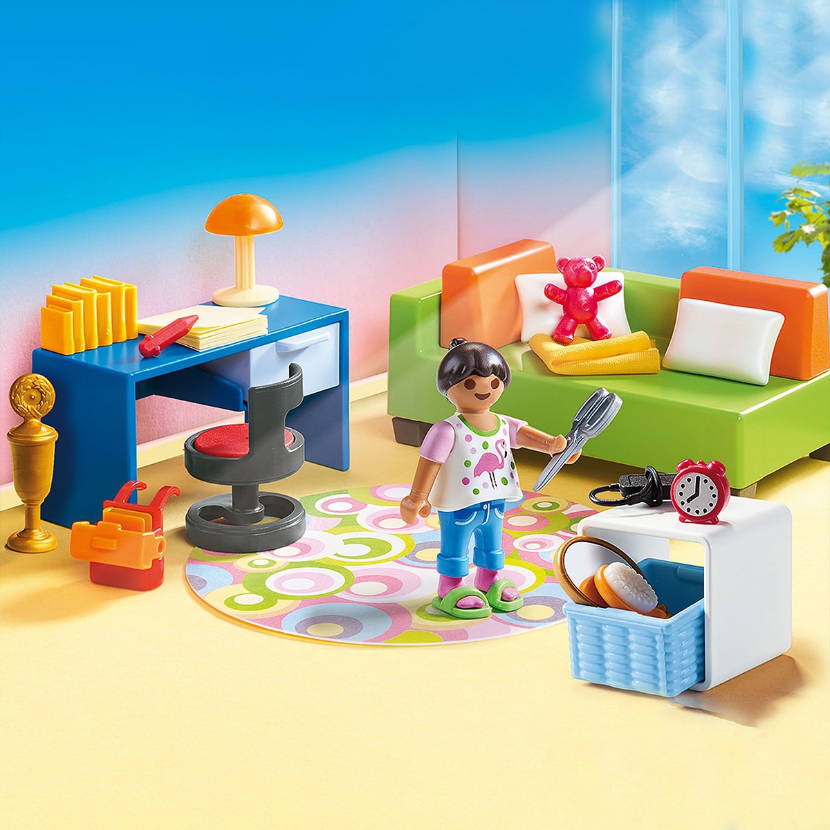 بلاي موبيل مجموعة غرفة مراهقين لبيت الدمى للجنسين، 5-7 سنوات