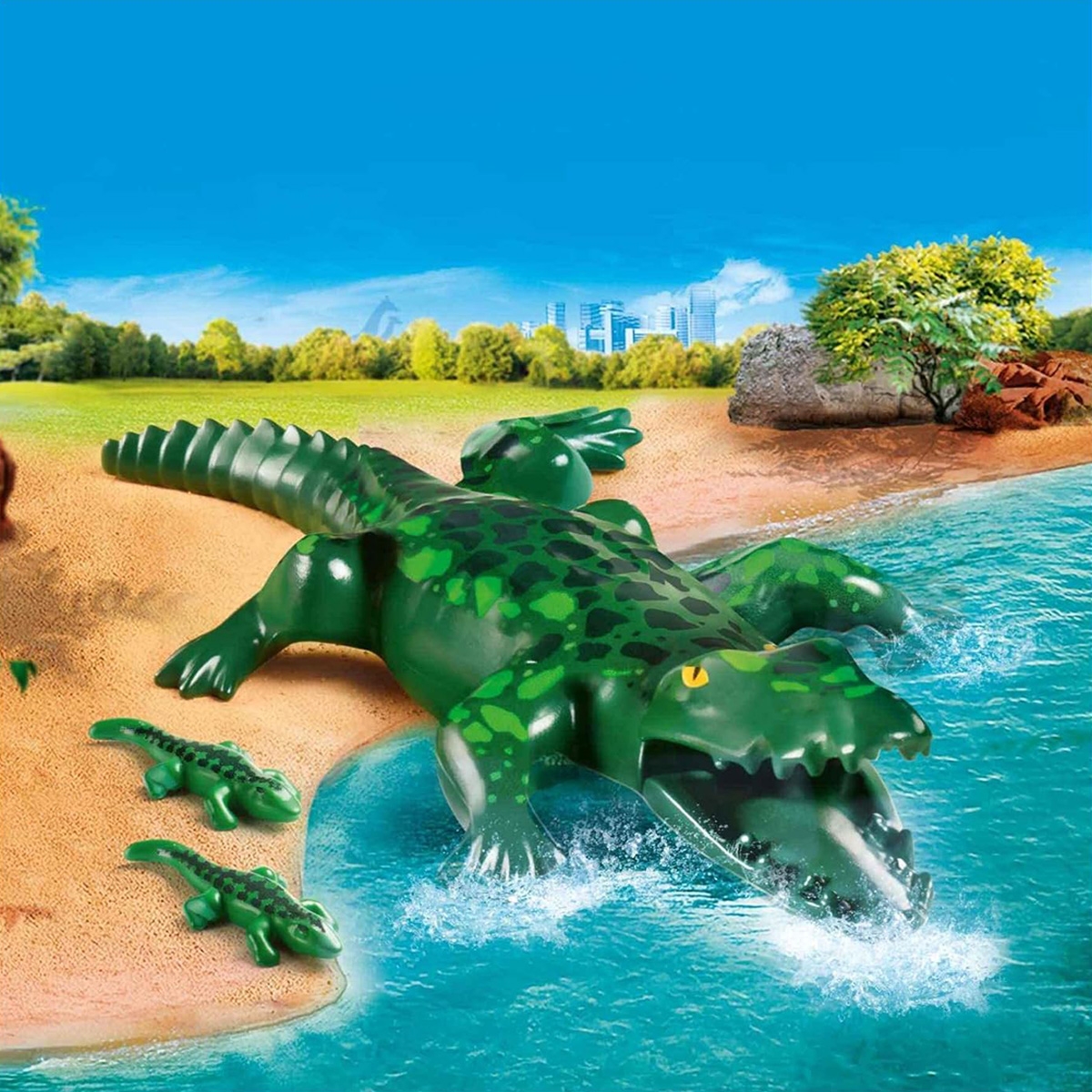 Playmobil Family Fun Alligator with Babies Playset Unisex, 5-7 Years