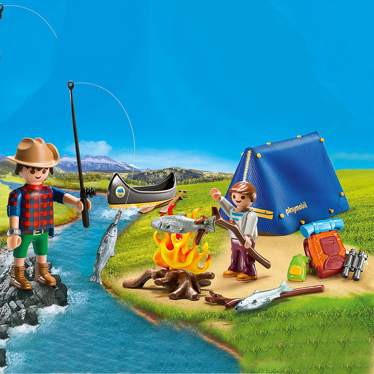 Playmobil Family Fun Camping Adventure Carry Case Playset Unisex, 5-7 Years