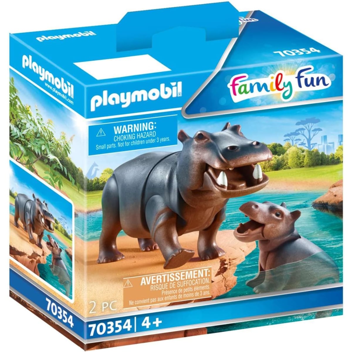 Playmobil Family Fun Hippo with Calf Playset Unisex, 5-7 Years