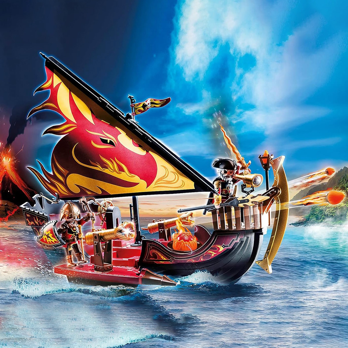 Playmobil Novelmore Burnham Raiders Fire Ship Playset Unisex, 5-7 Years