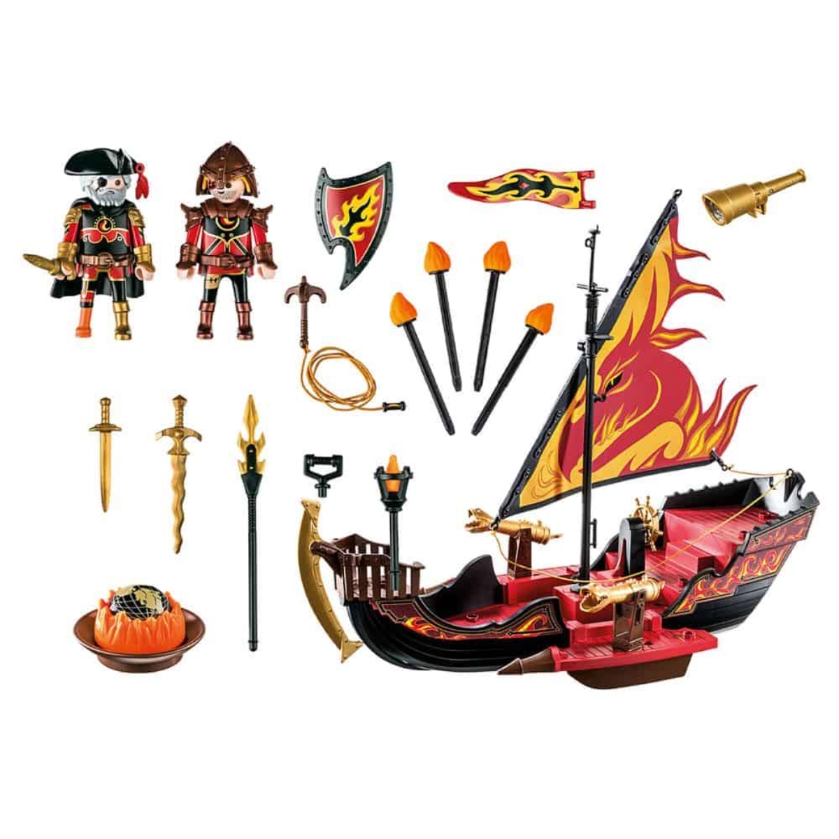 Playmobil Novelmore Burnham Raiders Fire Ship Playset Unisex, 5-7 Years