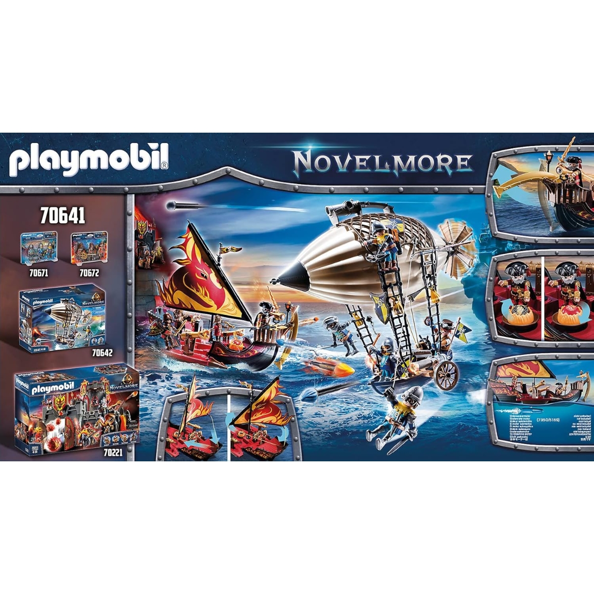 Playmobil Novelmore Burnham Raiders Fire Ship Playset Unisex, 5-7 Years