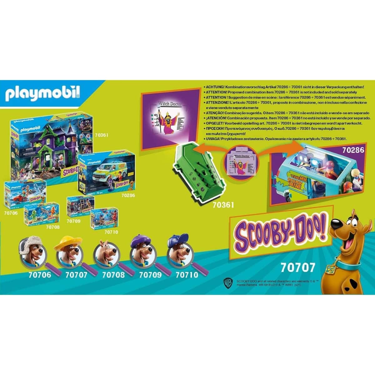 Playmobil Scooby-Doo! Adventure with Witch Doctor Playset Unisex, 5-7 Years