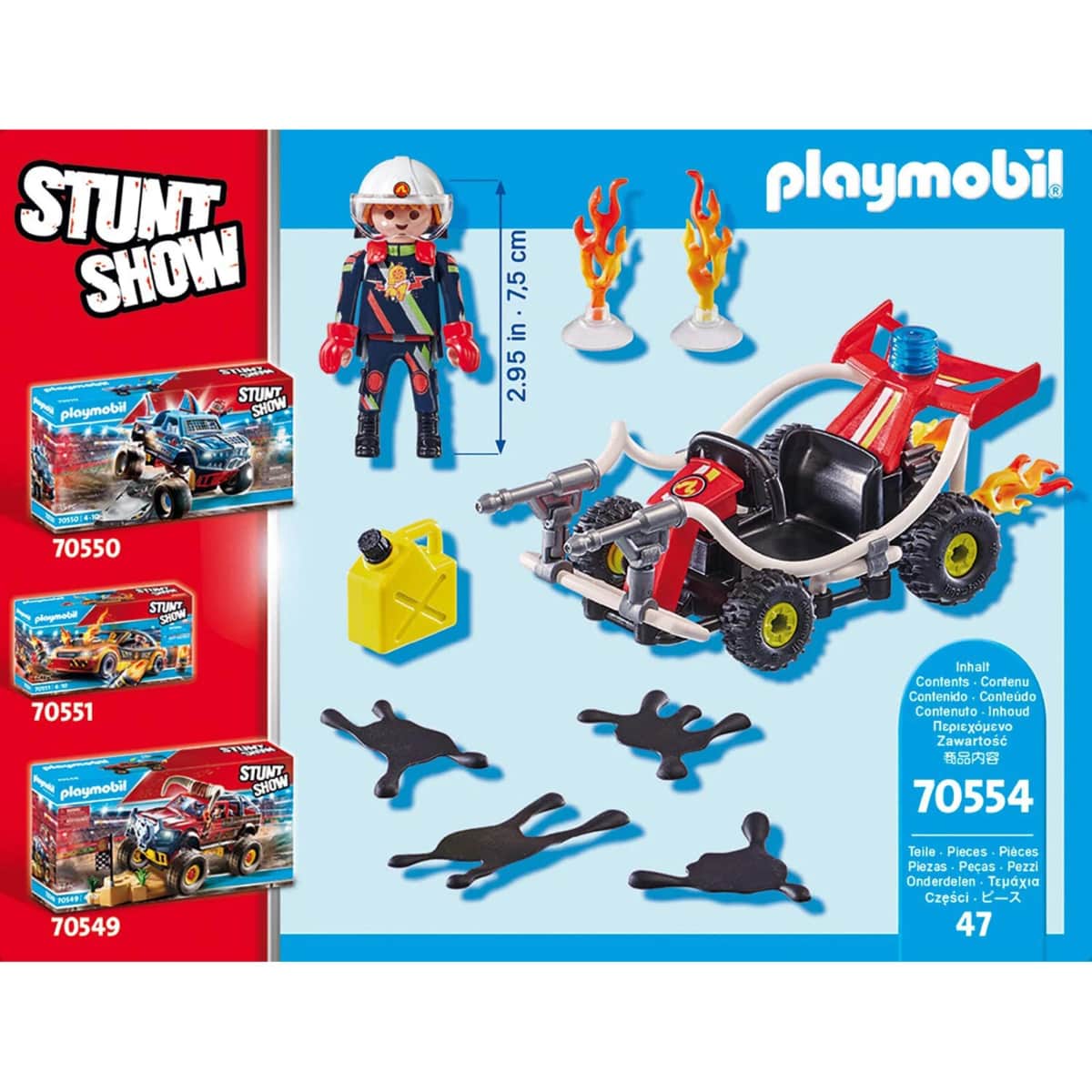 Playmobil Stunt Show Fire Quad Playset Unisex, 5-7 Years