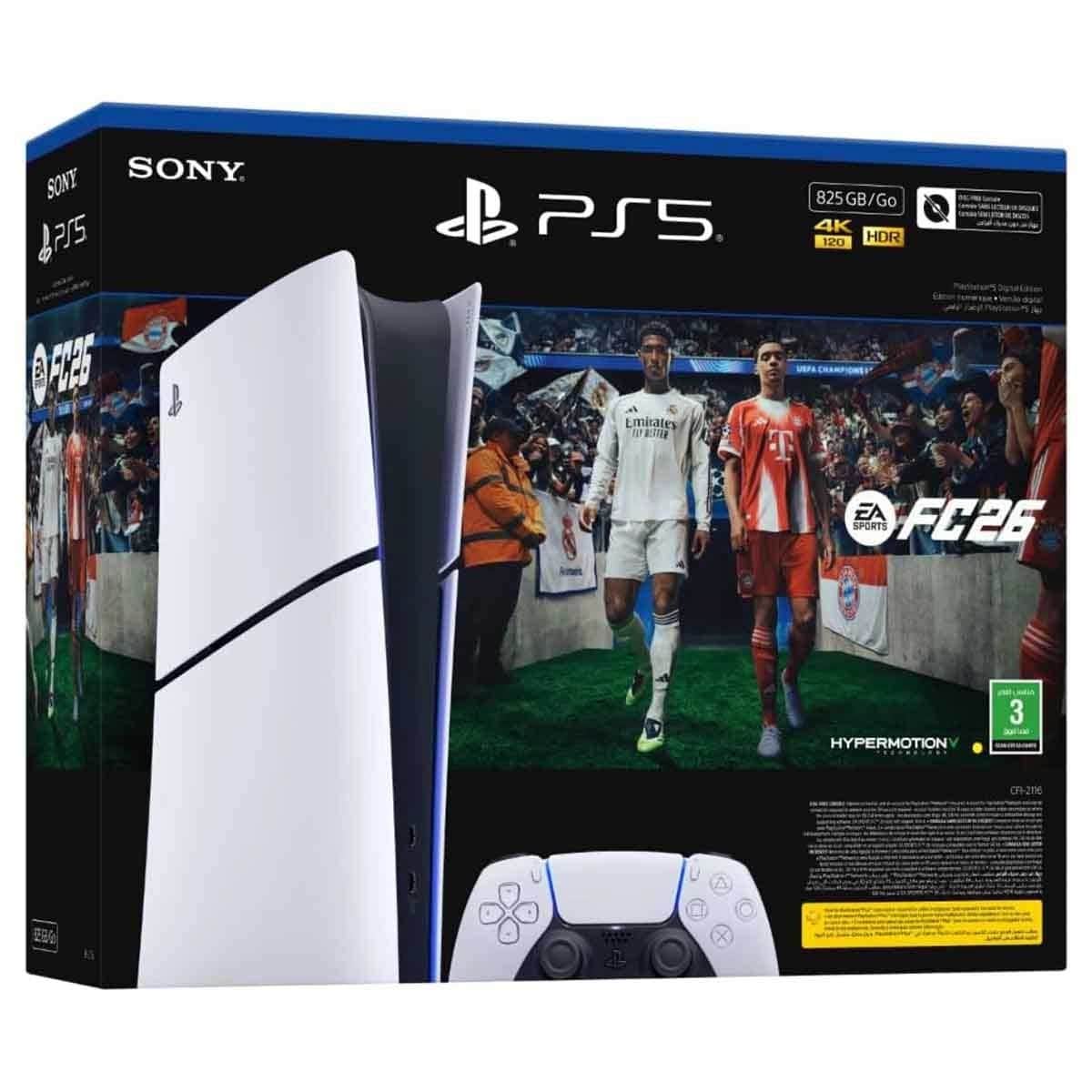Sony PS5 Digital Edition 825 GB & FC26 (KSA Version) with DualSense (KSA Version) Volcanic Red Controller Bundle