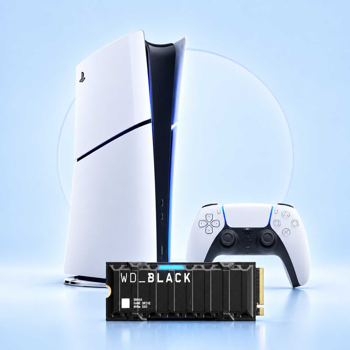 Sony PlayStation 5 Digital Edition - Official KSA Version + Western Digital NVMe SSD with Heatsink 1TB Bundle