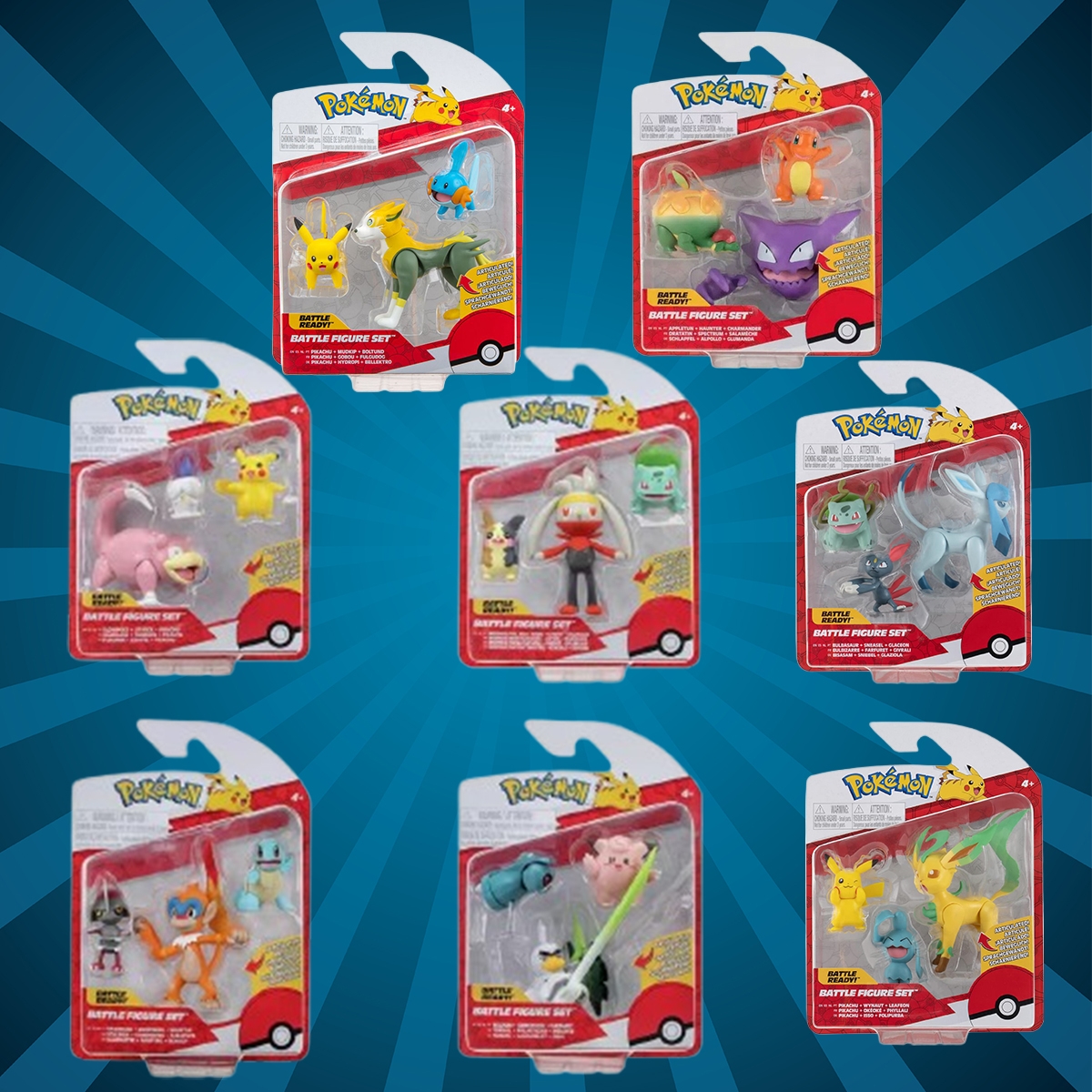 بوكيمون كولكشن مجموعة مجسمات قتال منوعة للجنسين، 3-4 سنوات
