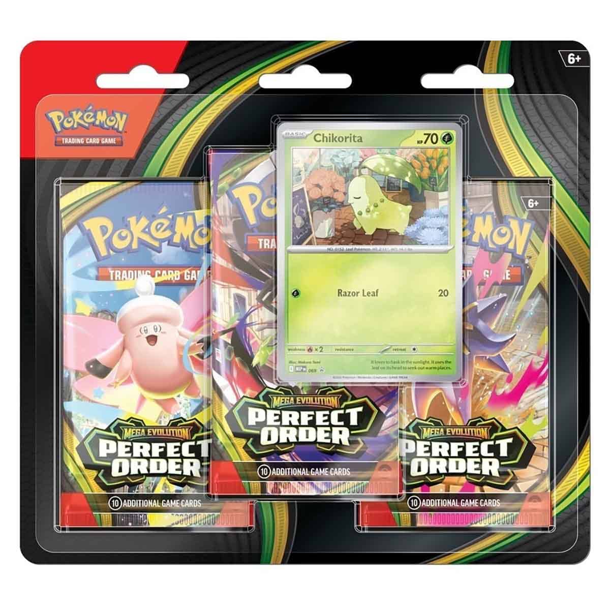 Pokemon Mega Evolution ME3 Perfect Order 3-Pack Blister Unisex, 6-8 Years