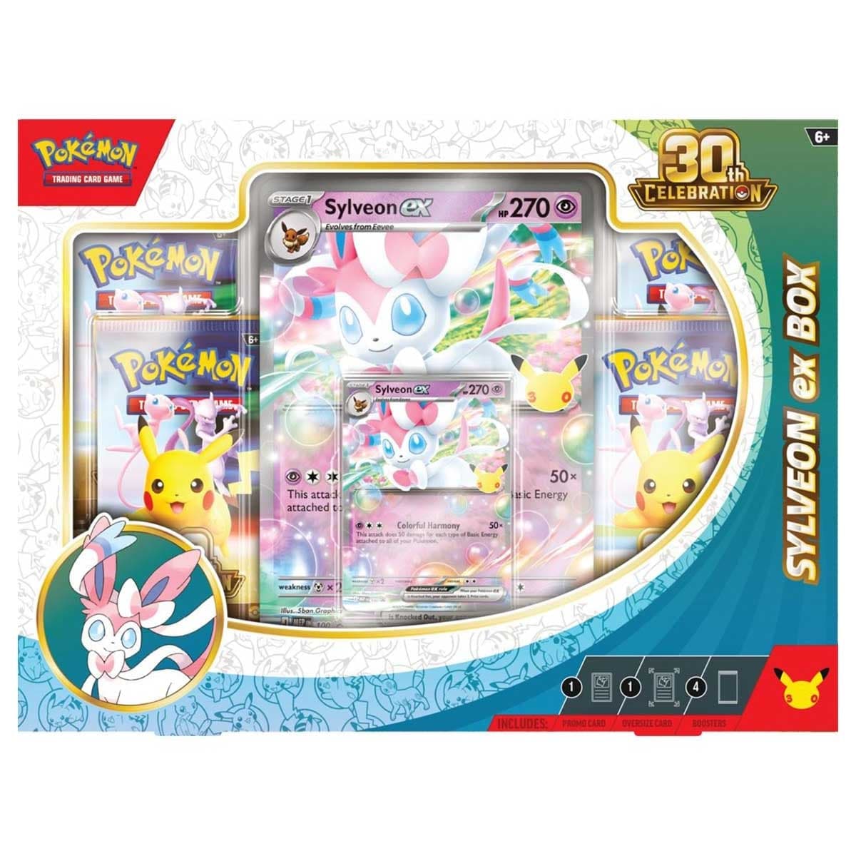 Pokemon TCG 30th Celebration Sylveon Ex Box Unisex, 6-8 Years