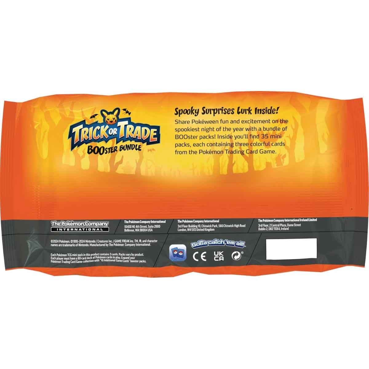 بوكيمون مجموعة بطاقات التداول تي سي جي بوستر باندل تريك أو تريد للجنسين، من عمر 5 إلى 7 سنوات، مجموعة من 35