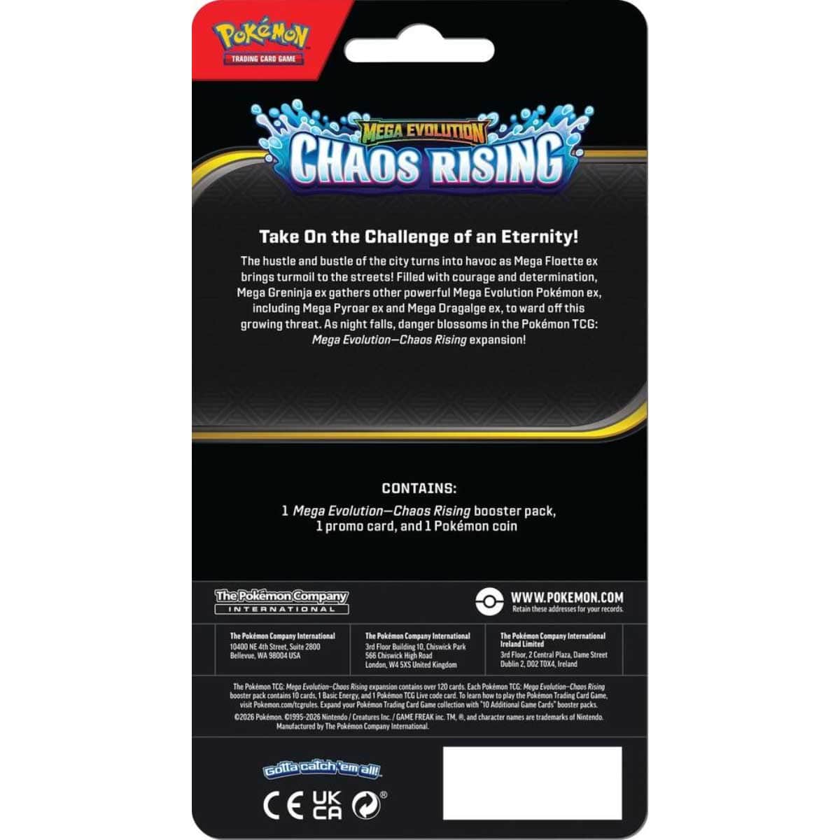 Pokemon TCG ME04 Chaos Rising Checklane Blister Pack Unisex, 6-8 Years