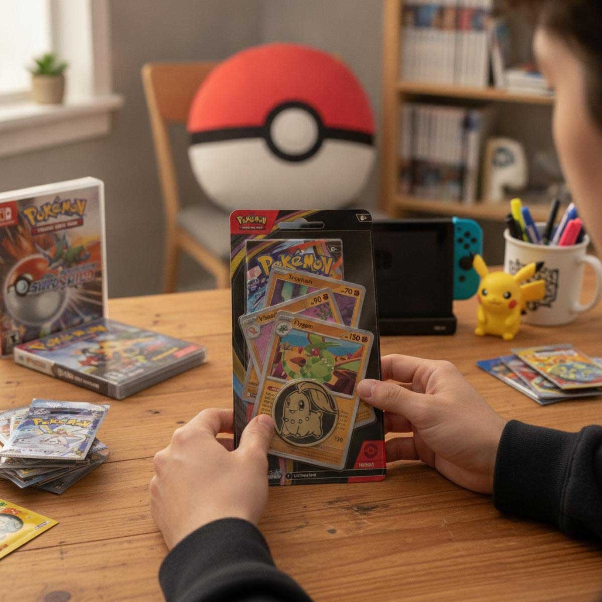بوكيمون TCG ME04 كايوس رايزينج حزمة بليستر تشيك لاين بريميوم للجنسين، 6-8 سنوات