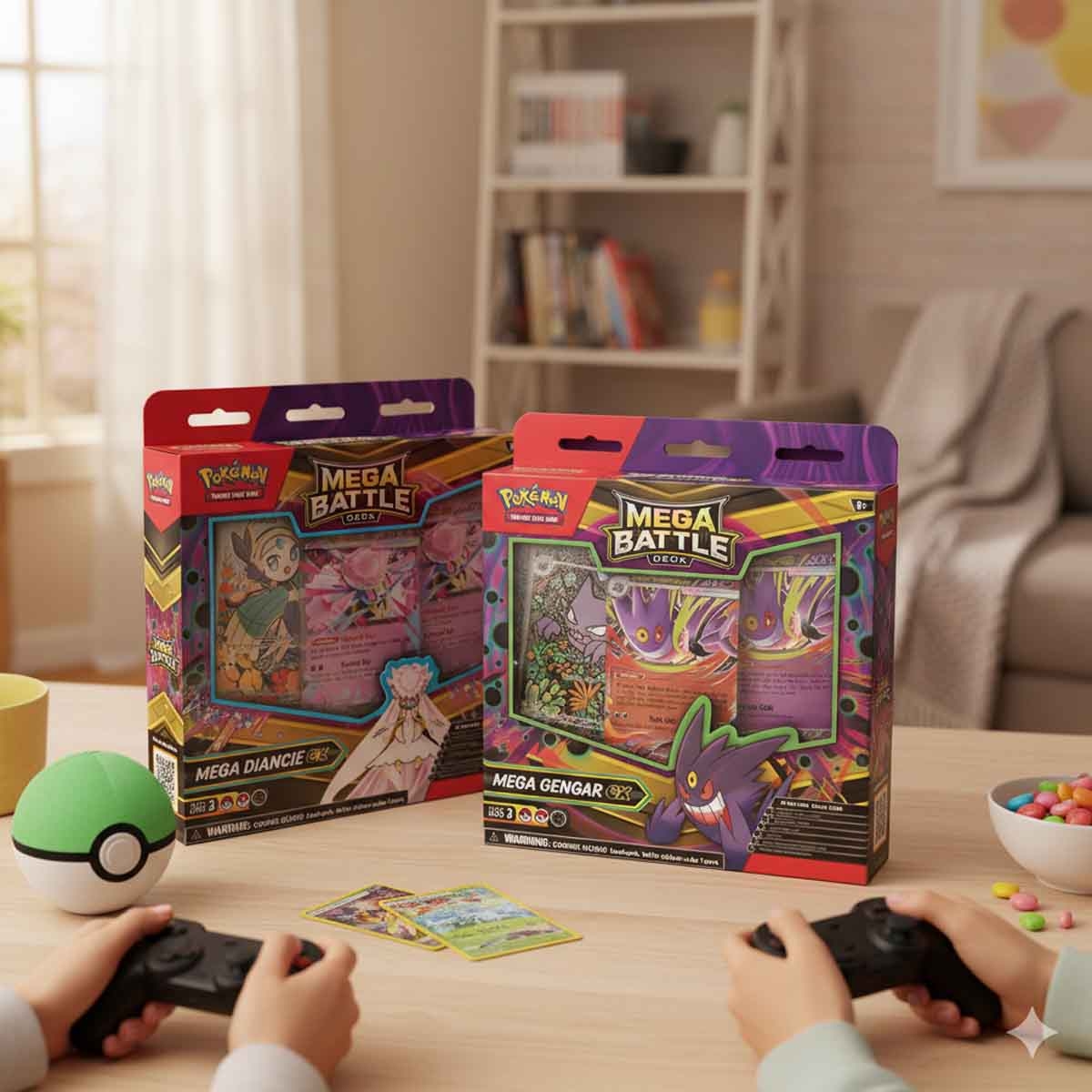 بوكيمون تي سي جي مجموعة بطاقات معركة ميغا (ميغا جنغار إكس أو ميغا ديانسي إكس)، للجنسين، من عمر 5 إلى 7 سنوات