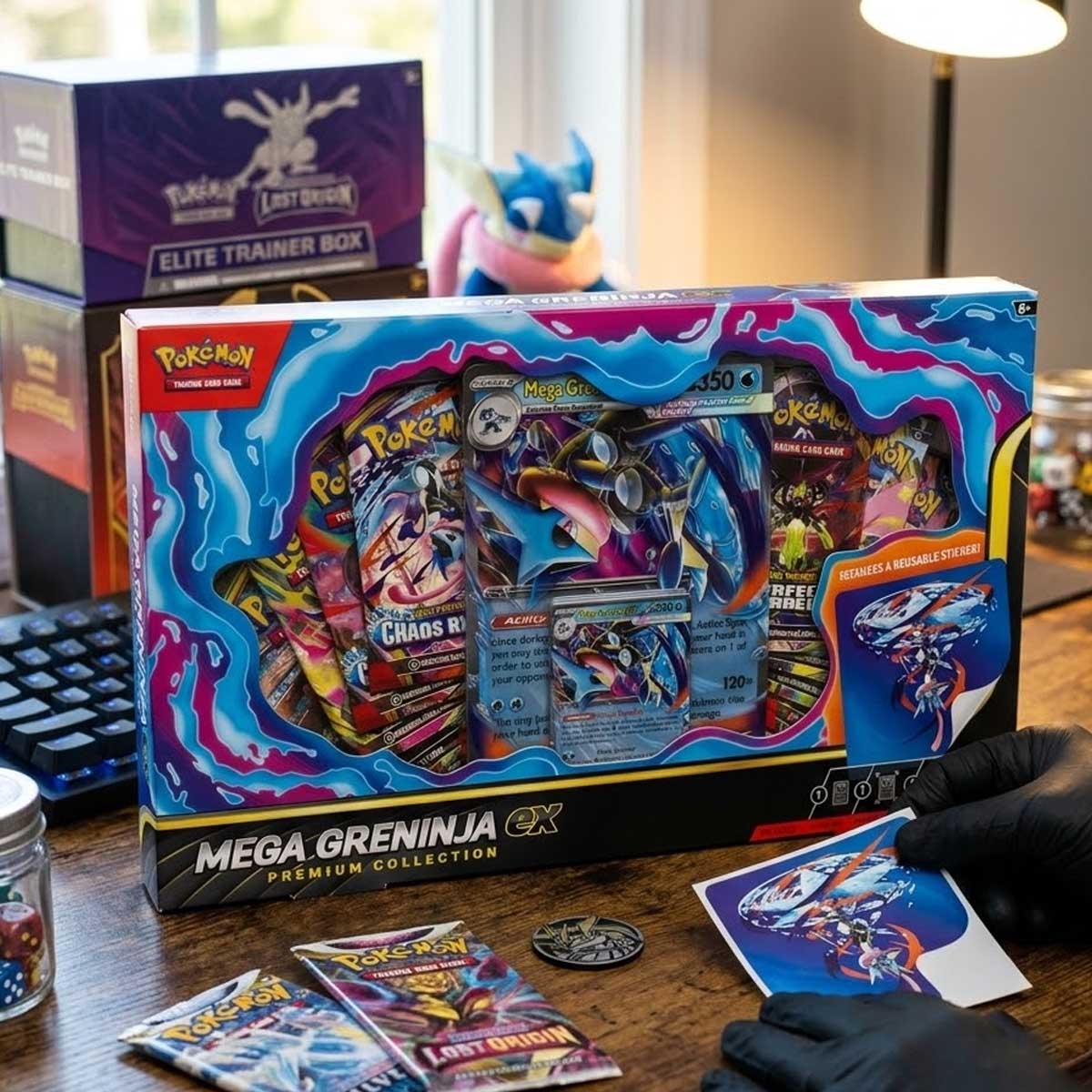 Pokemon TCG Mega Greninja Ex Premium Collection Trading Cards Unisex, 6 - 8 Years