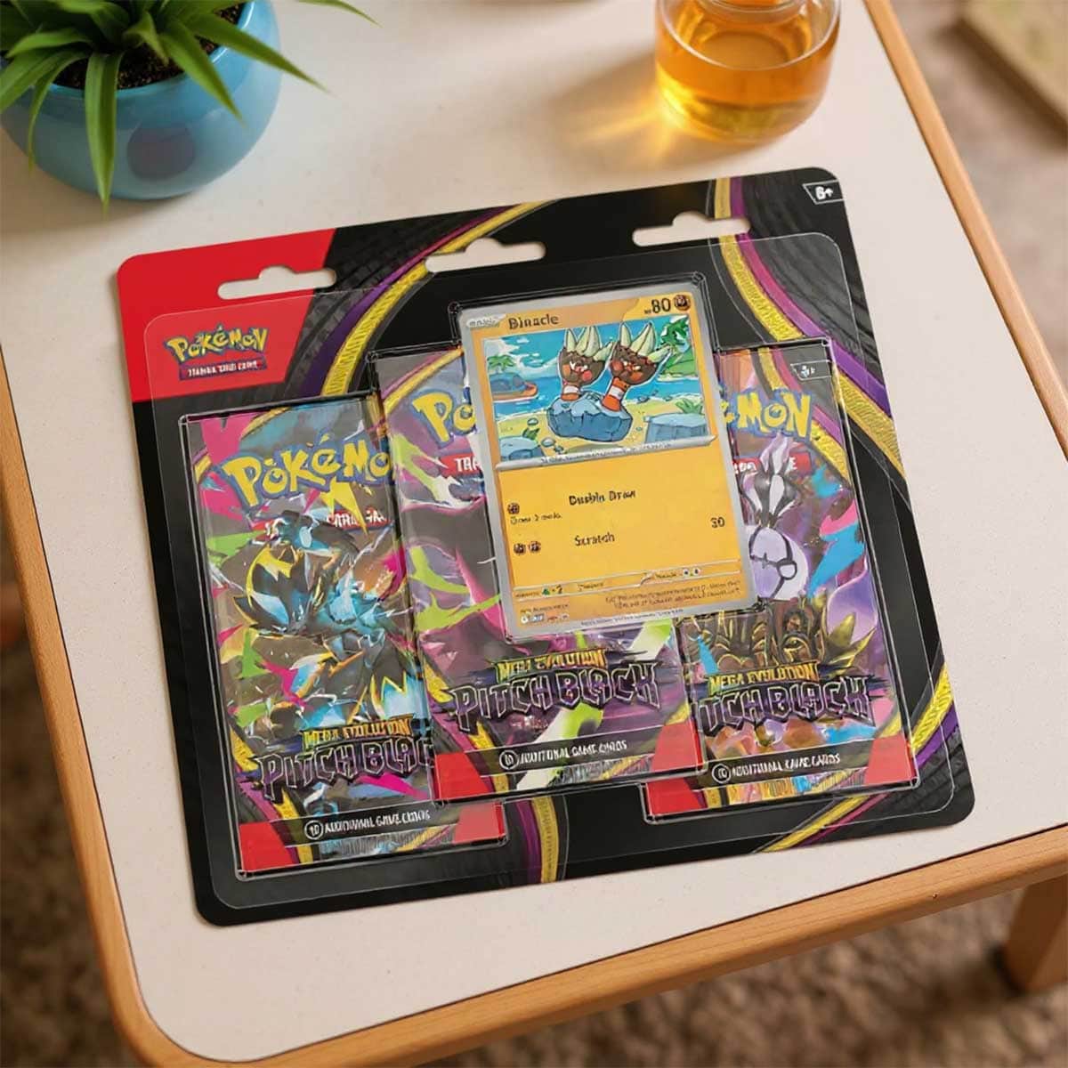 Pokemon TCG Mega Evolution Pitch Black 3 Booster Pack Blister, 6-8 Years