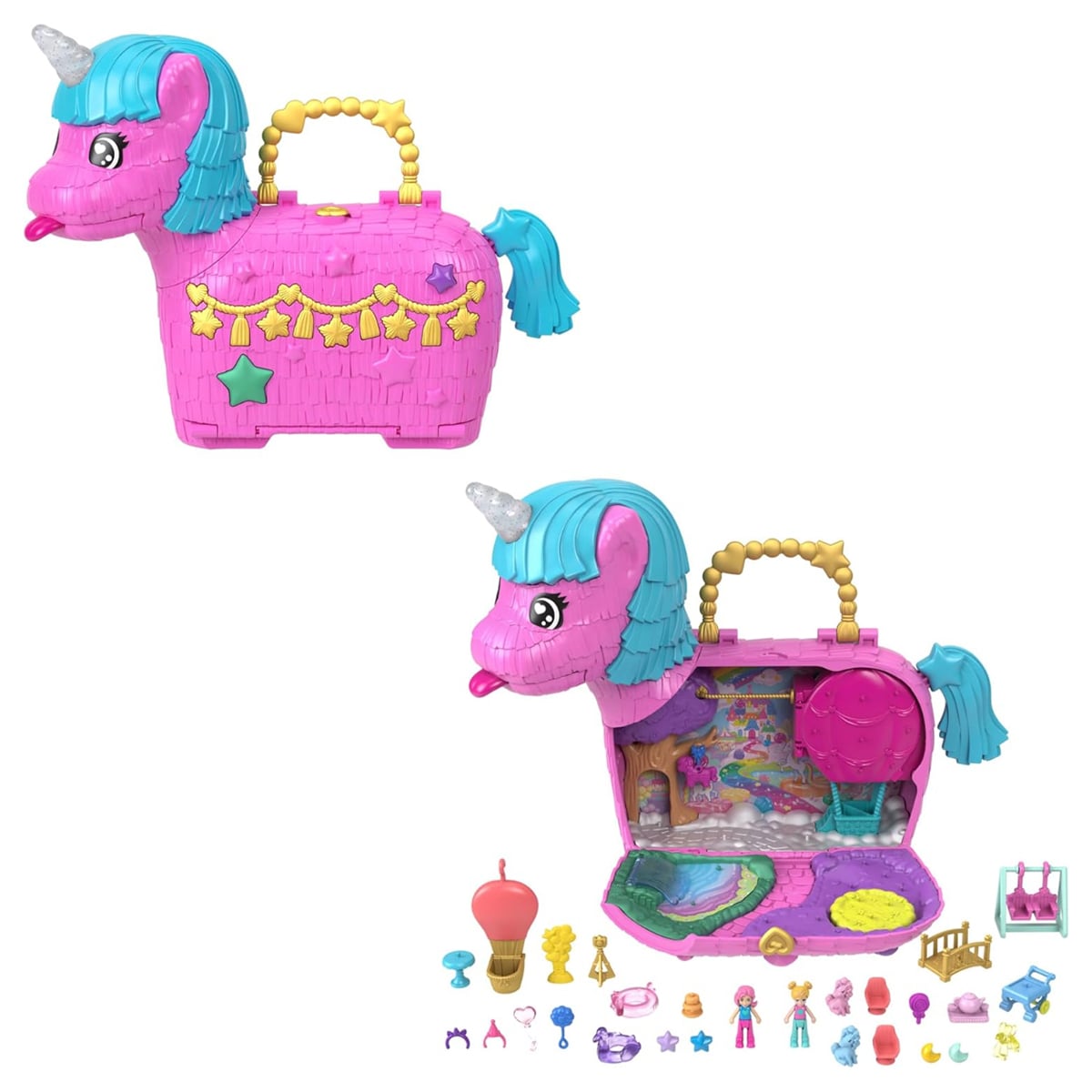 Polly Pocket 35th Celebration Unicorn Partyland Playset Girls, 5-7 Years