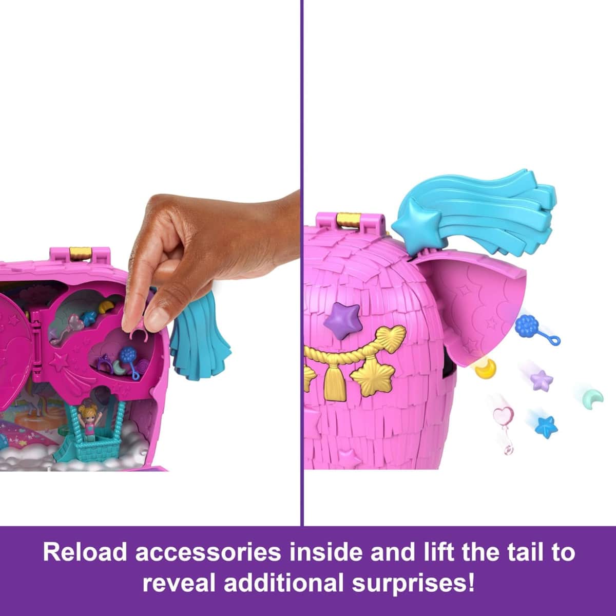 Polly Pocket 35th Celebration Unicorn Partyland Playset Girls, 5-7 Years