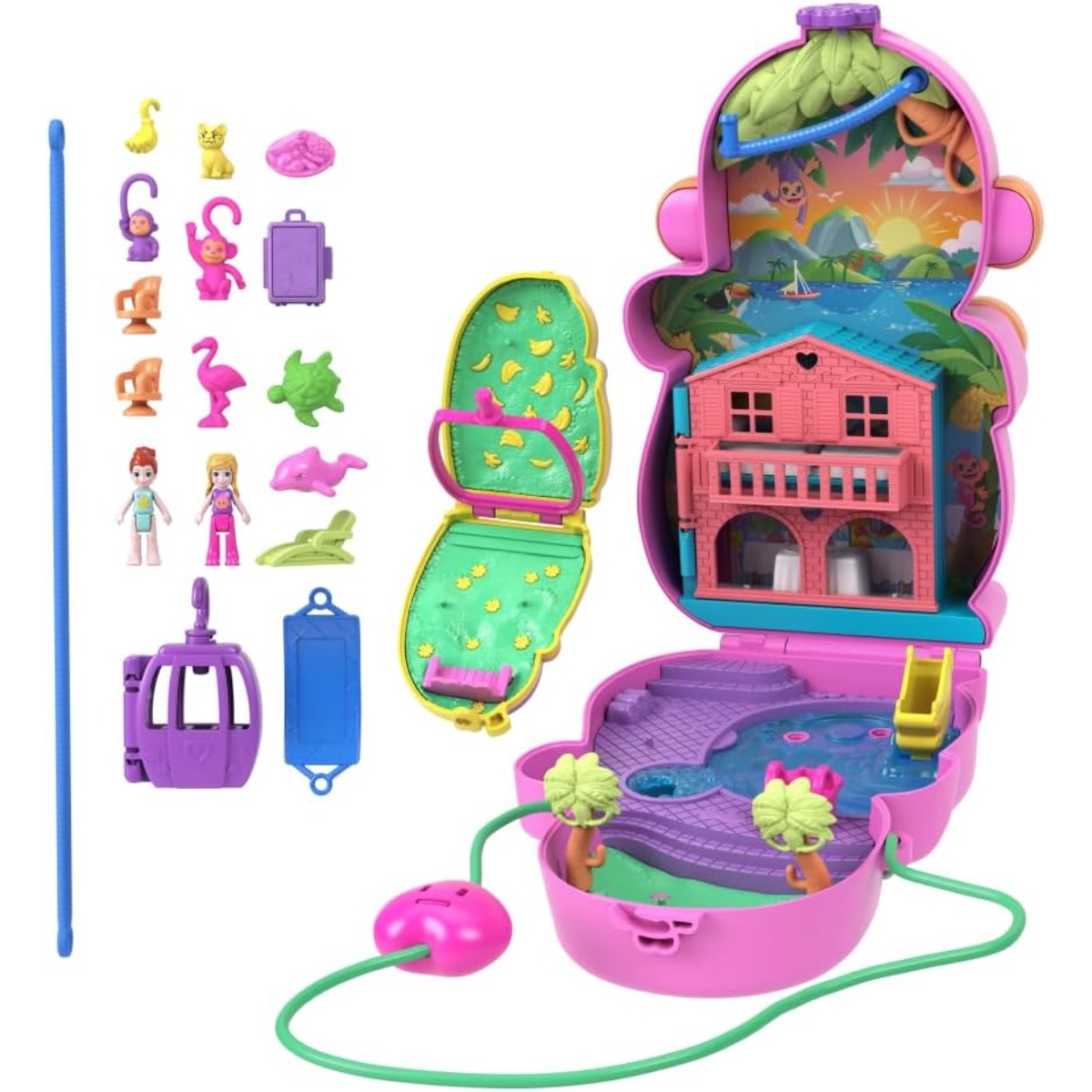 Polly Pocket Momma Monkey & Baby Playset Girls, 5-7 Years