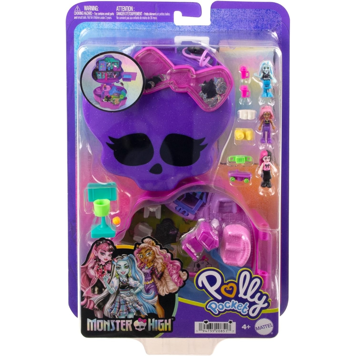Polly Pocket Monster High Partnership Compact Playset Girls, 5-7 Years