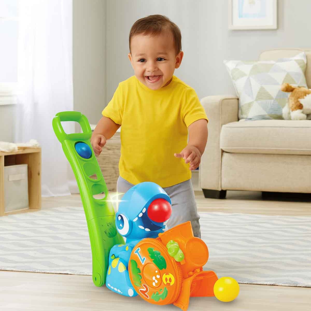 Winfun Popping Fun Dino Push-Along Toy Toddler, 0-2 Years