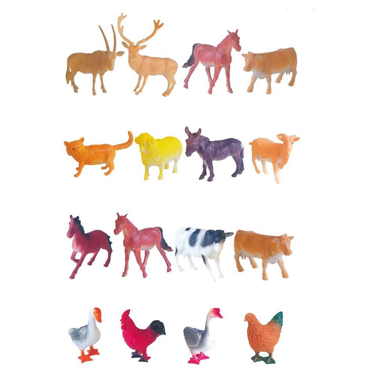 Power Joy Animal Worldz 6" Assorted Farm Animal Figure Unisex, 3-4 Years, Pack of 4