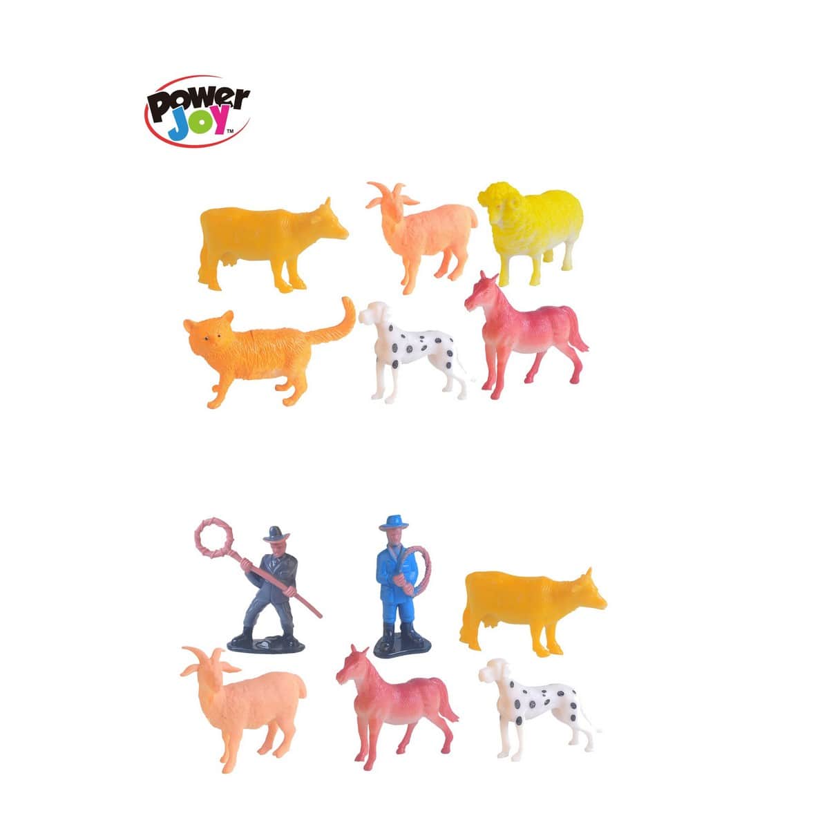 Power Joy Animal Worldz Assorted Farm Animal Figure Unisex, 3-4 Years, Pack of 6