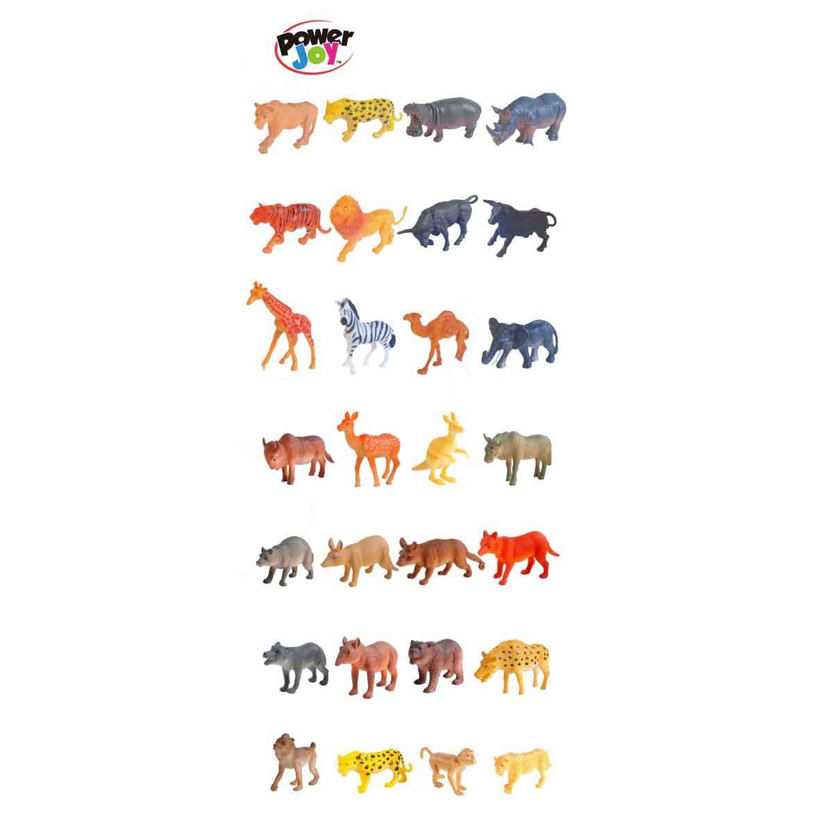 Power Joy Worldz Safari Animal Figures Unisex, 3-4 Years, Pack of 4