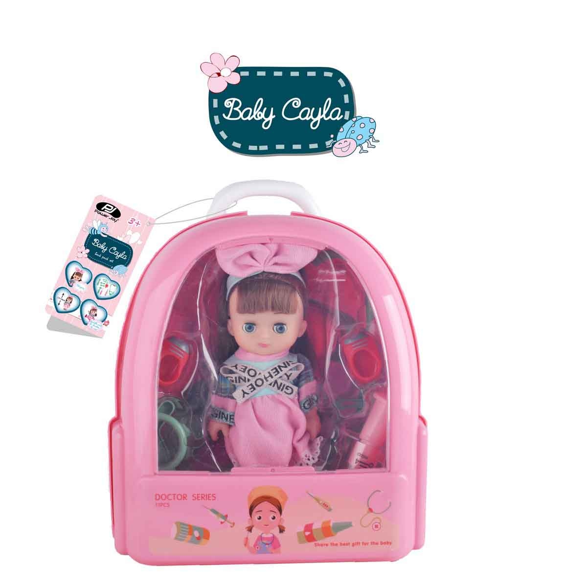 باور جوي 7.5 انش بيبي كايلا مجموعة دمى مع حقيبة ظهر متنوعة للبنات، عمر 3-4 سنوات