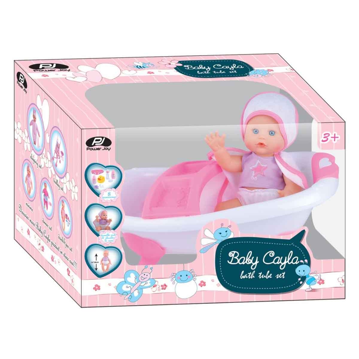 باور جوي طقم بيبي كايلا 14 إنش مع حوض استحمام للبنات، 3-4 سنوات