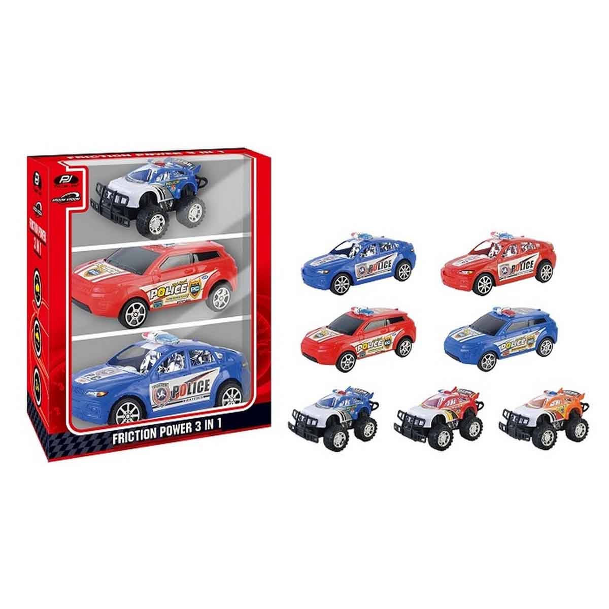 Power Joy Friction Power 3-in-1 Car Set Boys, 3-4 Years