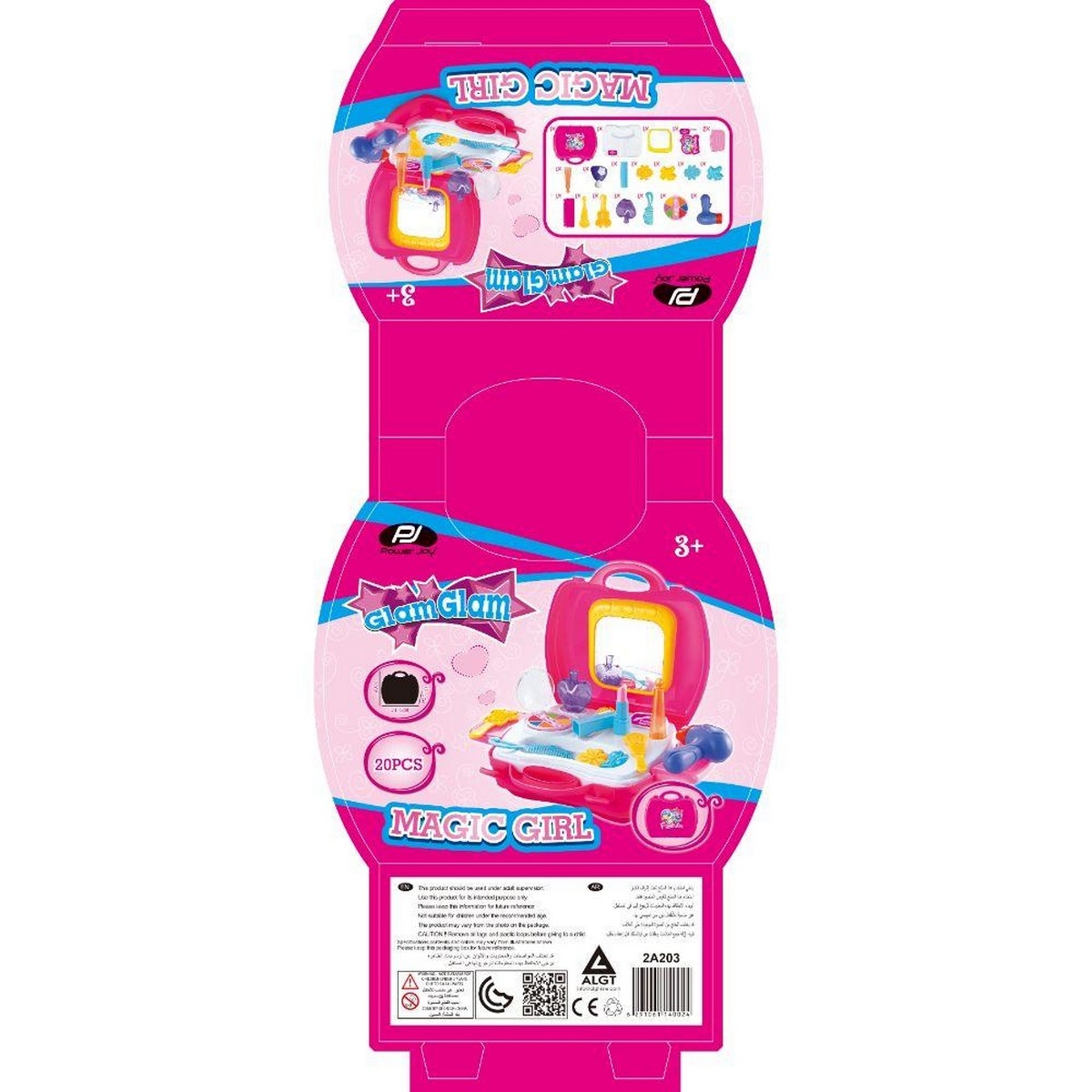 Power Joy GlamGlam Magic Girl Beauty Case Set Girls, 3-4 Years