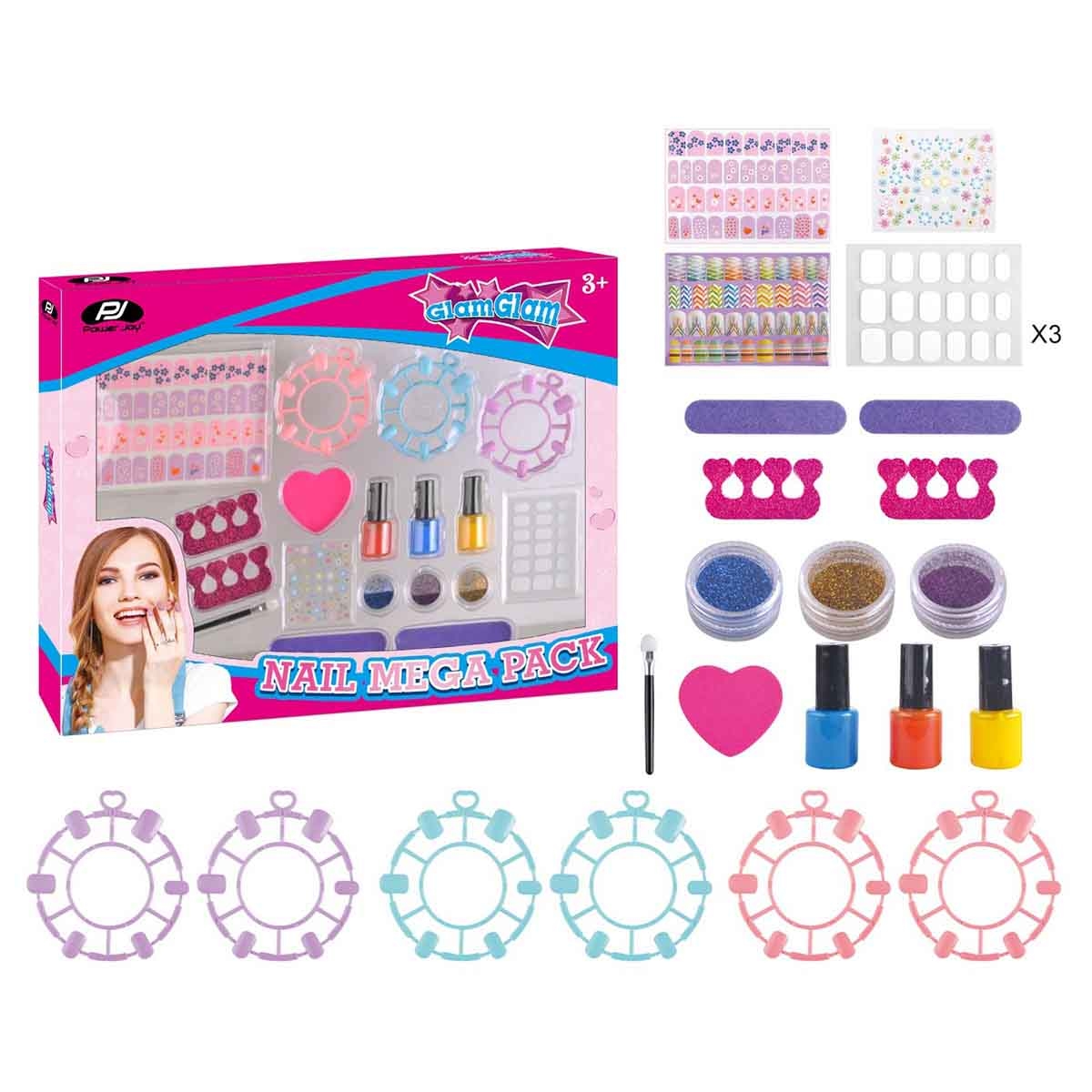 Power Joy GlamGlam Nail Megapack Girls, 3-4 Years