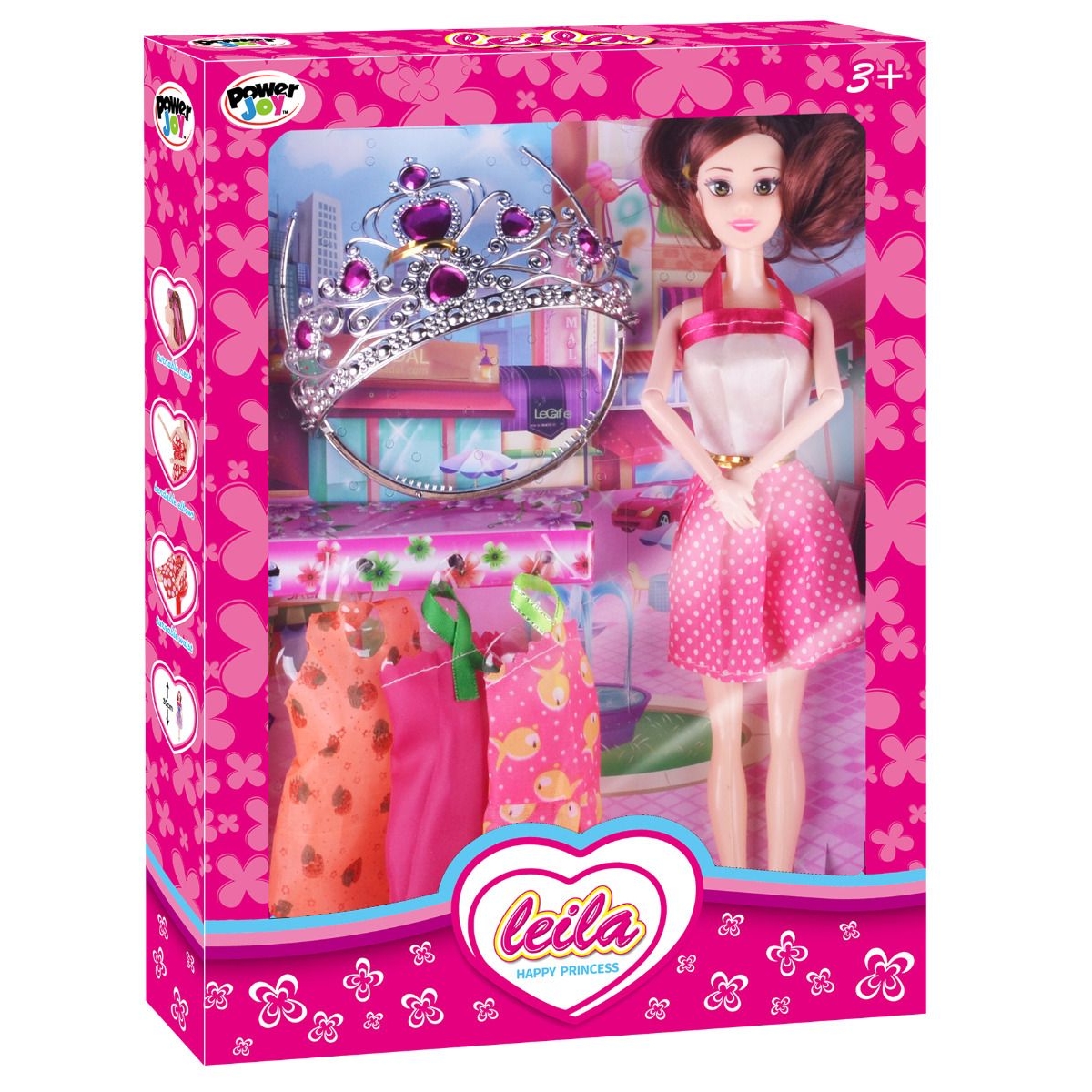 Power Joy Happy Princess Leila Assorted Fashion Doll Set Girls, 3-4 Years