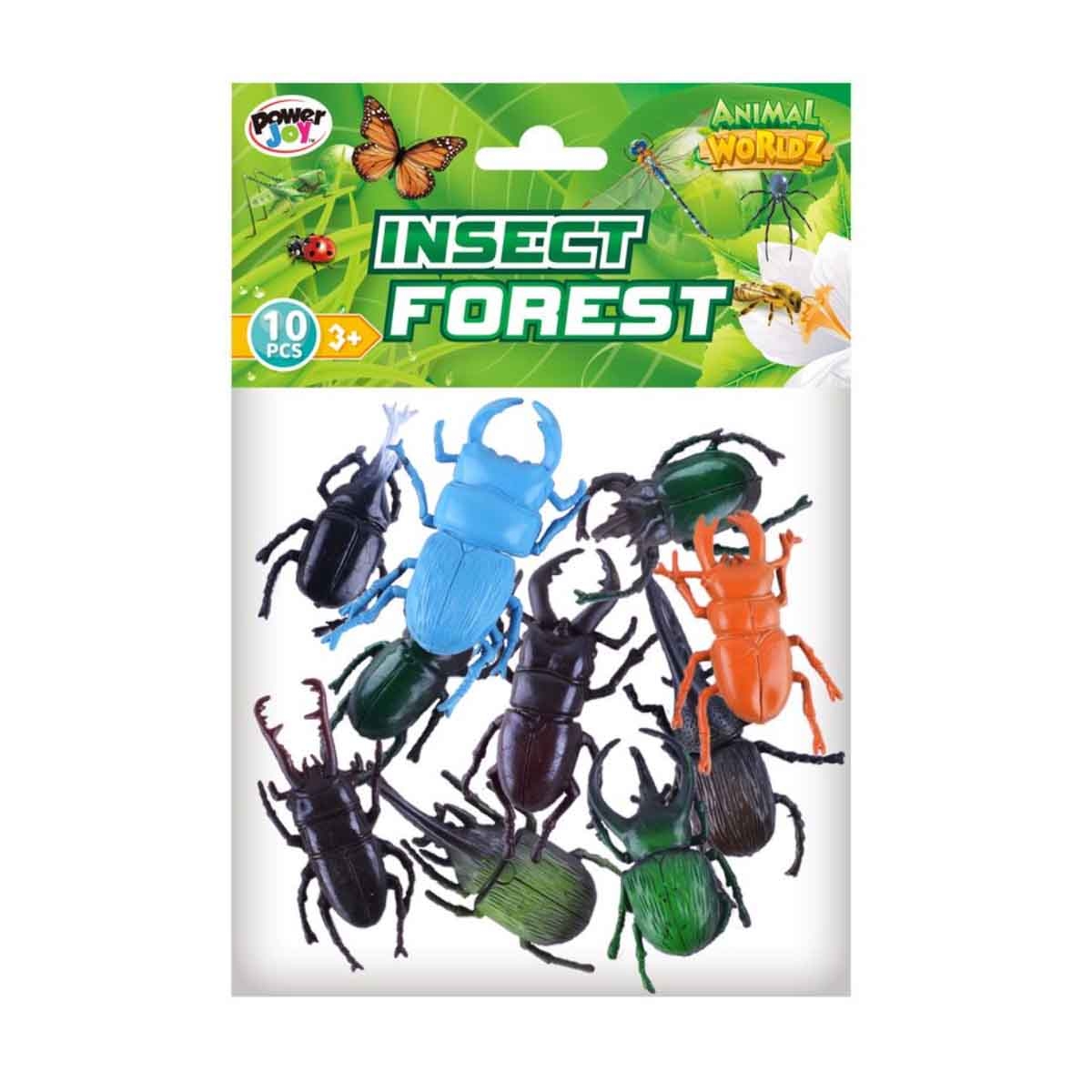 Power Joy 10-Piece 2" Forest Detailed Assorted Beetles Set Unisex, 3-4 Years