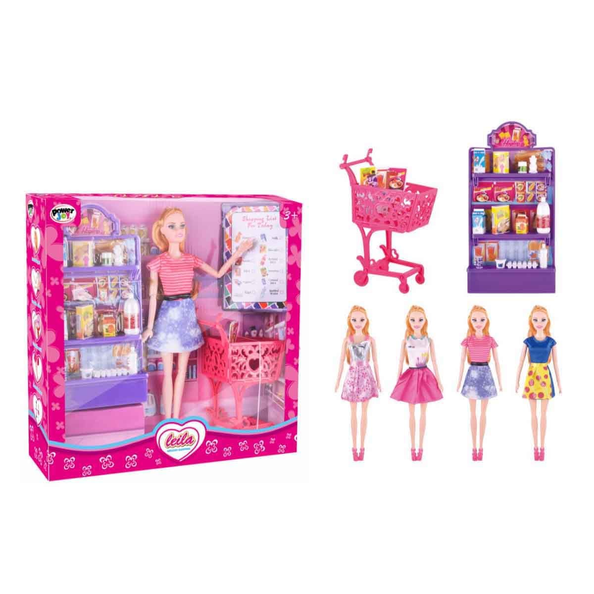 Power Joy 17-Pieces 12" Leila Assorted Grocery Shop Girls, 3-4 Years