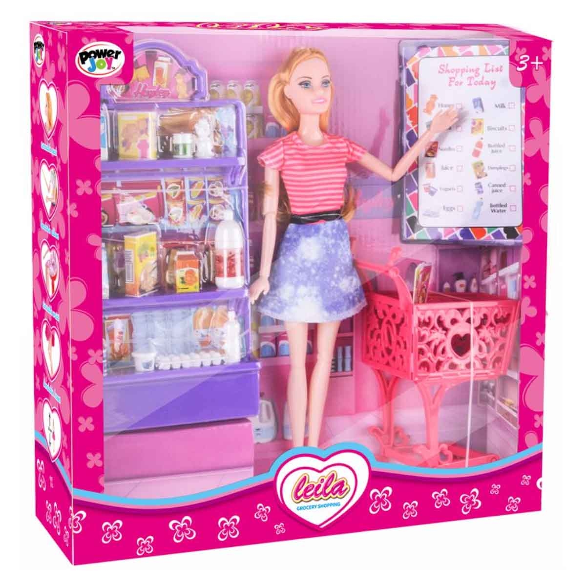 باور جوي متجر بقالة ليلى 12 إنش 17 قطعة للبنات، 3-4 سنوات