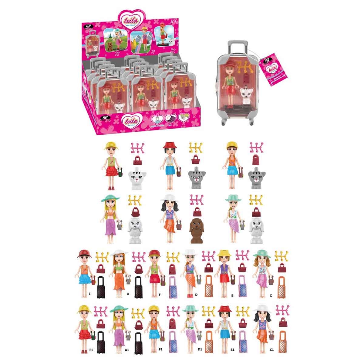 Power Joy Leila Assorted Mini Trolley with Doll Set Girls, 3-4 Years