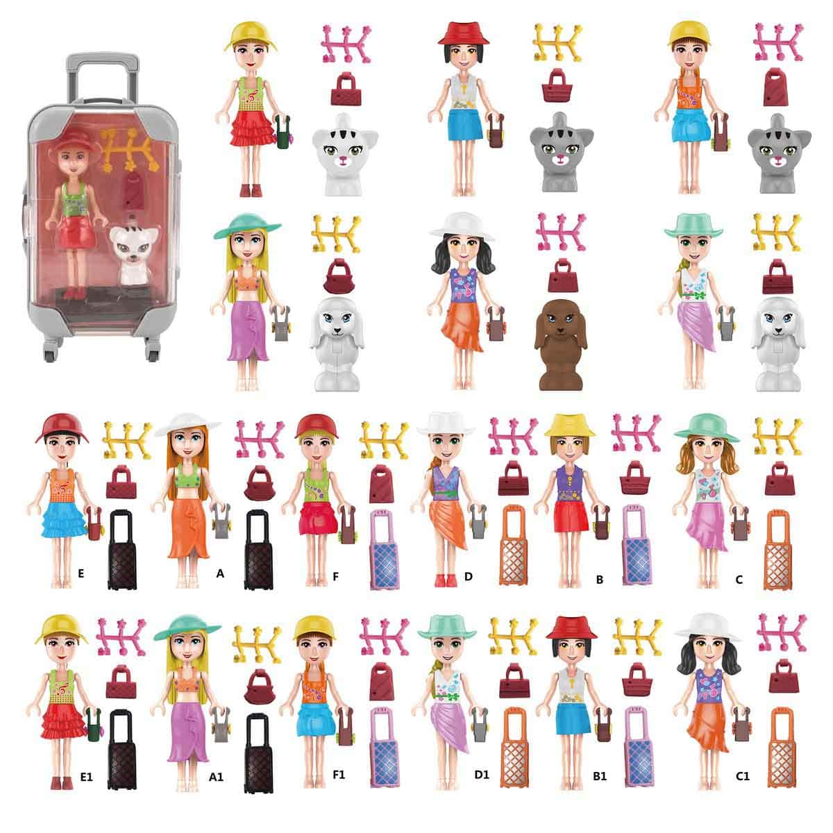Power Joy Leila Assorted Mini Trolley with Doll Set Girls, 3-4 Years