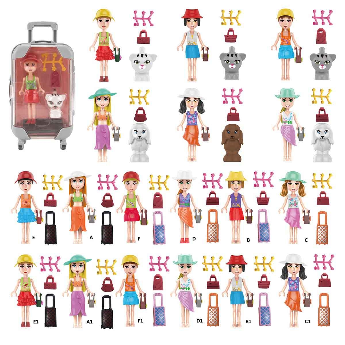 Power Joy Leila Assorted Mini Trolley with Doll Set Girls, 3-4 Years