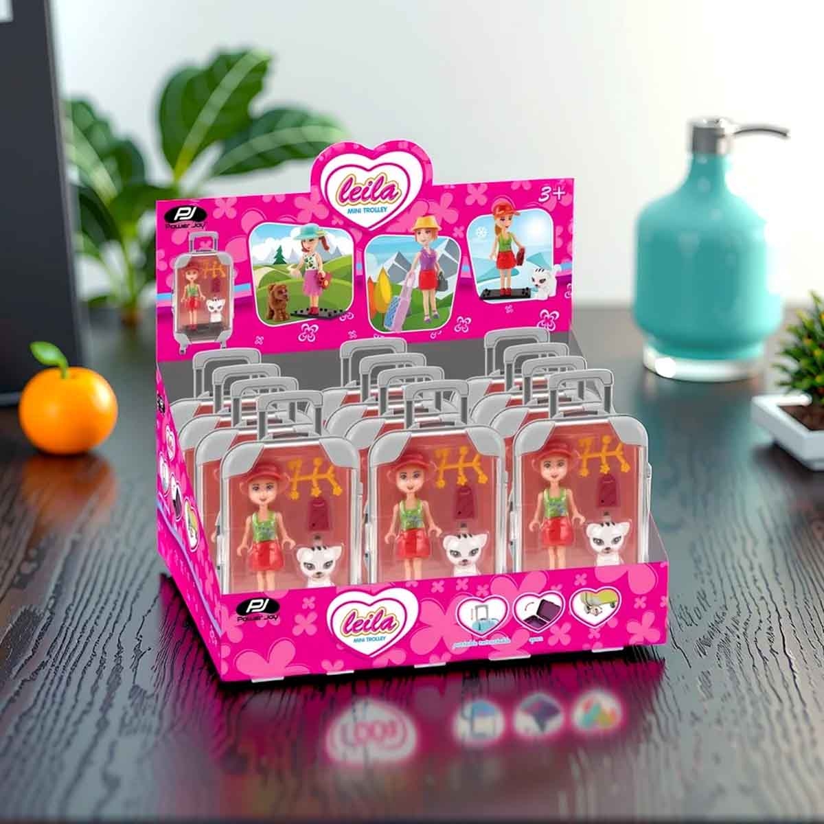 Power Joy Leila Assorted Mini Trolley with Doll Set Girls, 3-4 Years